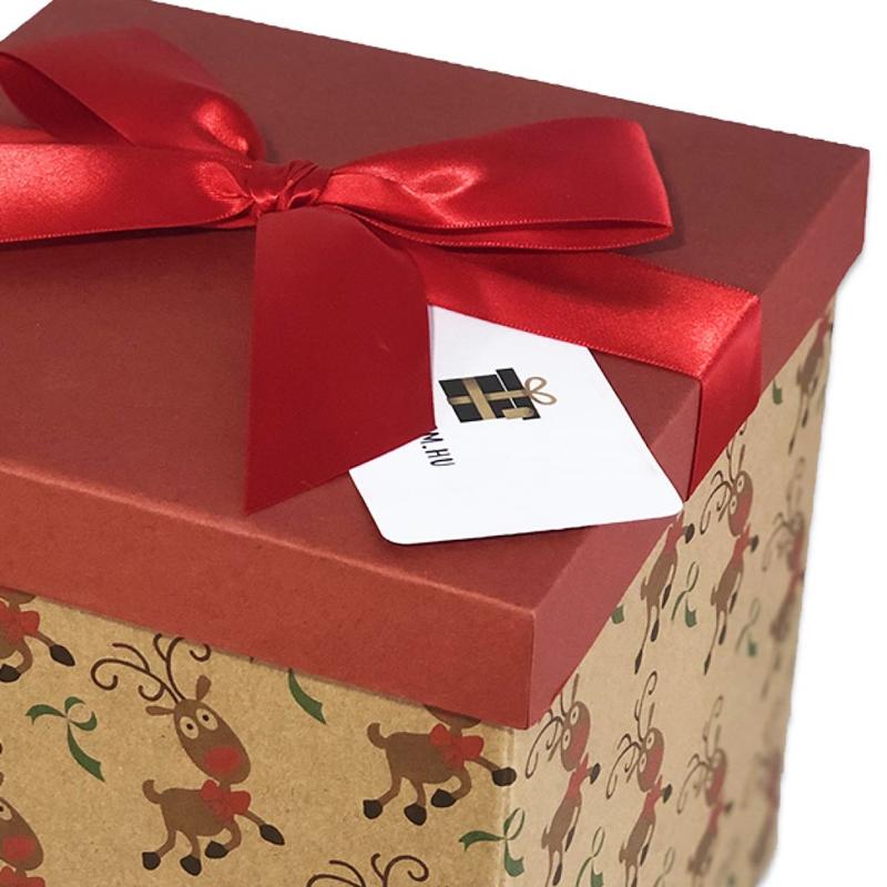 Logózott díszdomagolás karácsonyra cégeknek